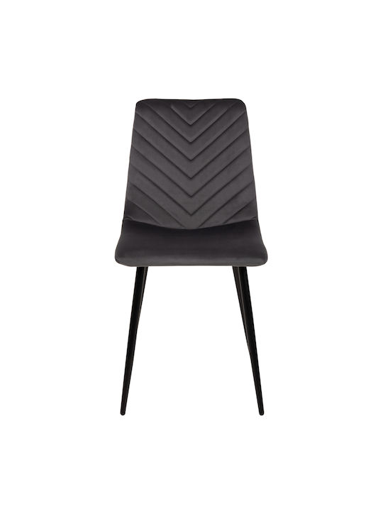 Latrell Dining Room Velvet Chair Gray 43x54x88cm