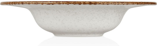 By Bone Effect Plate Soup made of Porcelain White with Diameter 27cm 6pcs