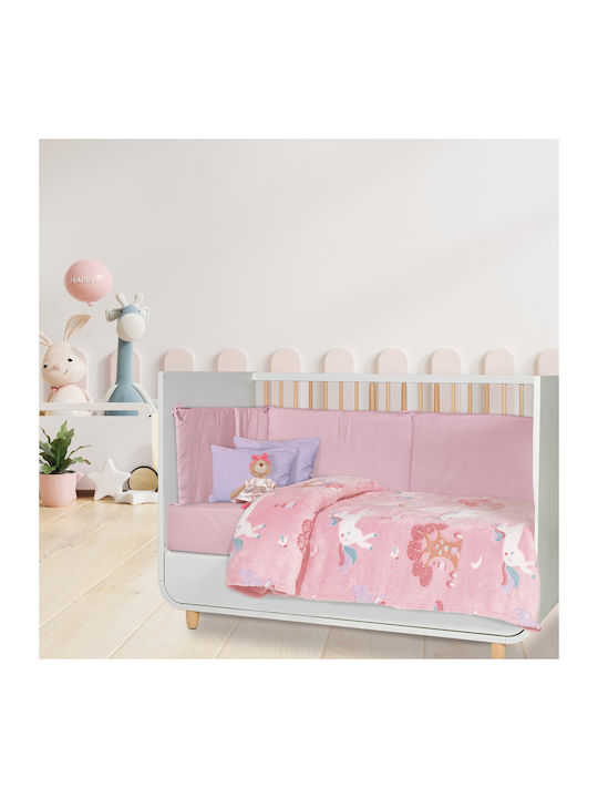 Das Home Blanket Cot Fleece Pink Pink 110x150cm