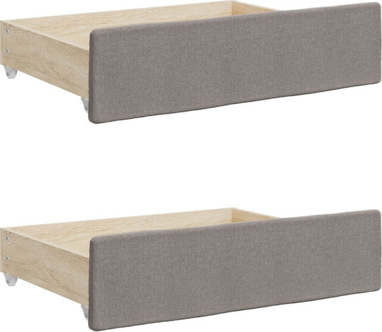 Canapea Pat King Size Tapițat cu Material Maro Potrivit pentru Saltea 200x200cm