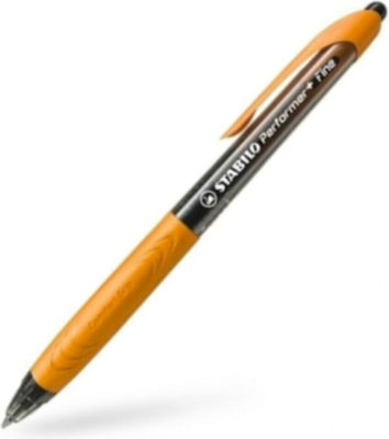 Stabilo Στυλό Ballpoint 0.7mm με Μαύρο Mελάνι Performer+ Fine Orange