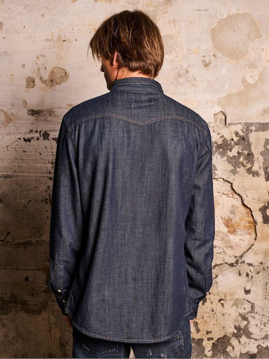 Staff Men's Shirt Long Sleeve Denim Blue