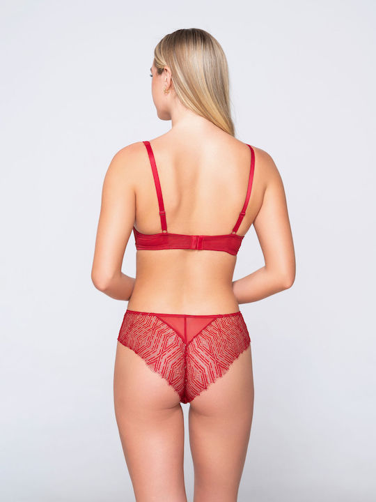 Luna Balconette Balconette Bra without Padding Red