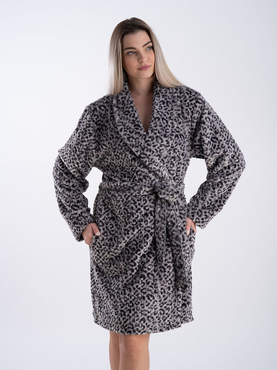 Relax Lingerie Winter Damen Robe Gray