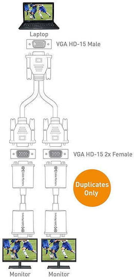Run & Teng Конвертор VGA Мъжки В VGA Женски Бял 1 Брой 39016