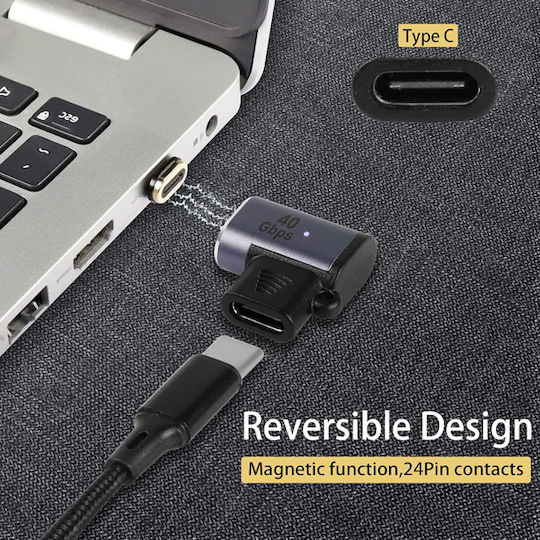 Powertech Konverter USB-C männlich zu USB-C weiblich Gray 1Stück PTH-107