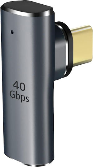 Powertech Μετατροπέας USB-C male σε USB-C female Γκρι 1τμχ PTH-108