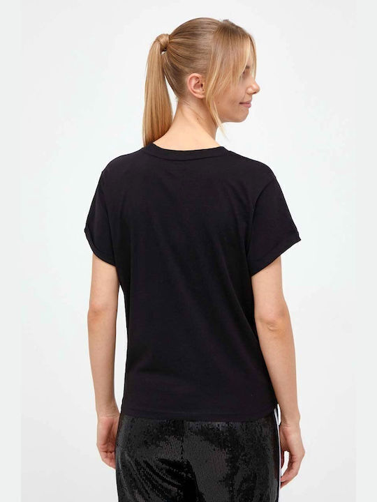 DKNY Women's Blouse Short Sleeve Black