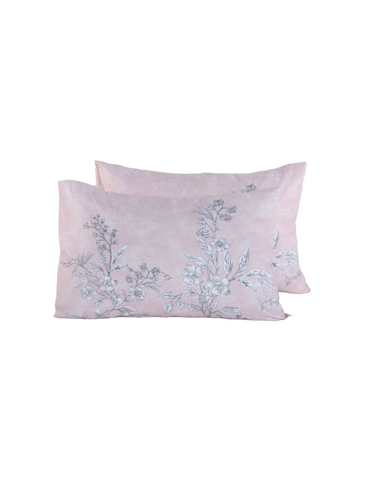 Nef-Nef Homeware Salvia Μαξιλαροθήκη με Φάσα 52x72εκ. 22 Pink