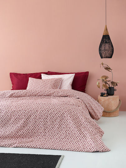 Palamaiki Duvet Cover Set Flannel Queen with 2 Pillowcases 240x250 SF104 Red