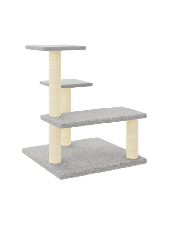vidaXL Scratching Post Cat Trees Gray 3 levels 53.5x53.5x61cm