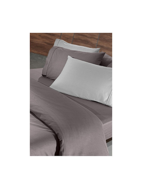 Guy Laroche Sheet King Size with Elastic 180x200+35cm. Minimal Melanze