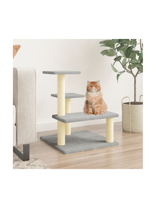 vidaXL Scratching Post Cat Trees Gray 3 levels 53.5x53.5x61cm