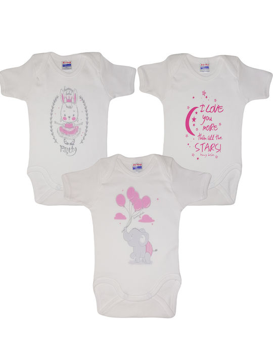 Bunny Bebe Set Baby Unterwäsche Strampler Weiß 6Stück