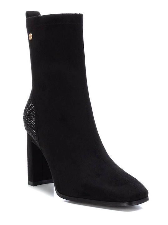 Xti Women's Suede High Heel Chelsea Boots Black