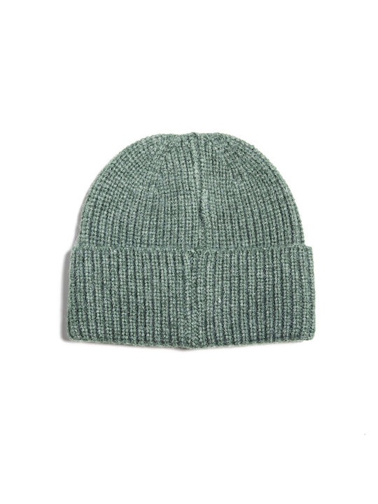 District75 Beanie Unisex Σκούφος με Rib Πλέξη σε Πράσινο χρώμα