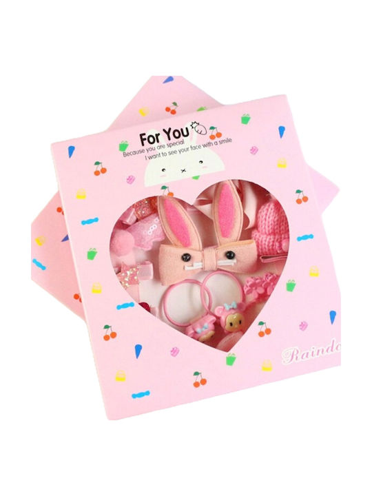 TakTakBaby Kinder Haarspangen Set mit Haarspangen Gummiband Herz in Rosa Farbe 18 Stück TakTakBaby Kinder Haarspangen Set mit Haarspangen Gummiband Herz in Rosa Farbe 18 Stück