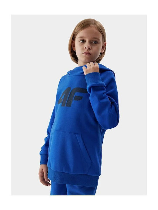 Kinder-Sweatshirt mit Kapuze und Taschen Blau