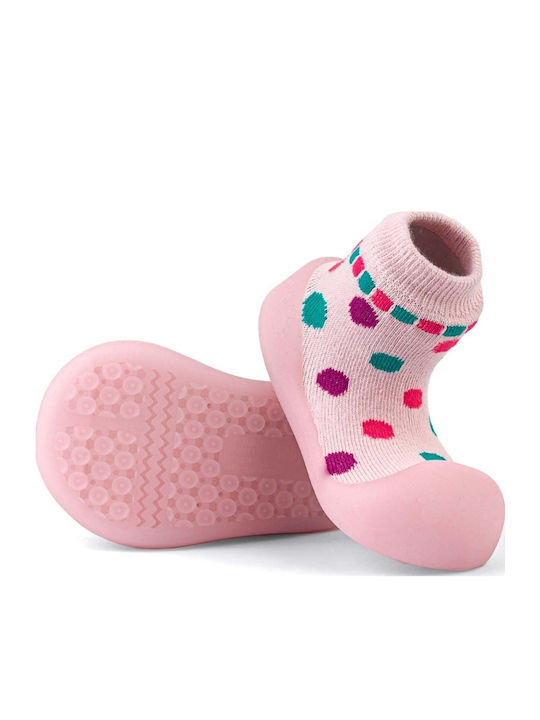 BigToes Μακριές Παιδικές Καλτσοπαντόφλες Ροζ