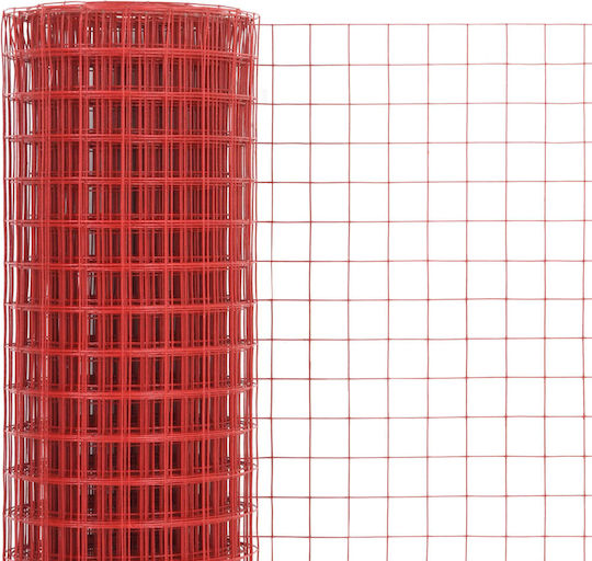 vidaXL Drahtgeflecht mit PVC-Beschichtung Rot 1.5x25m