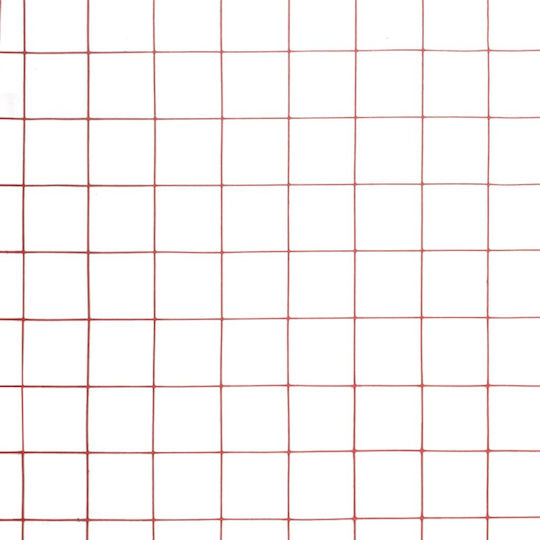 vidaXL Drahtgeflecht mit PVC-Beschichtung Rot 1.5x25m