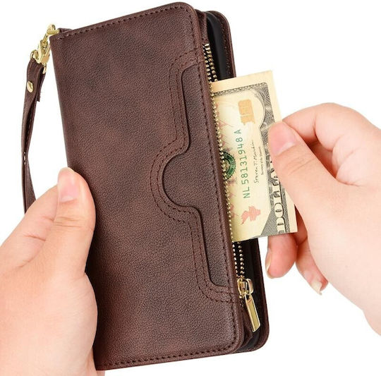 Multi Zipper Wallet Καφέ (Google Pixel 7)