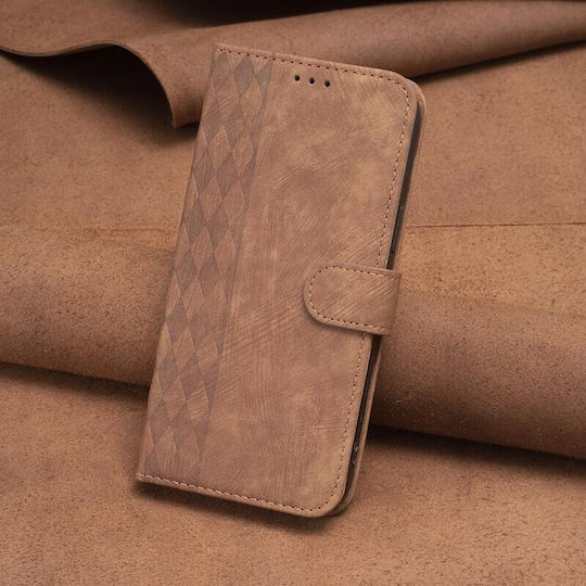 Plaid Embossed Brieftasche Braun (Google Pixel 7)