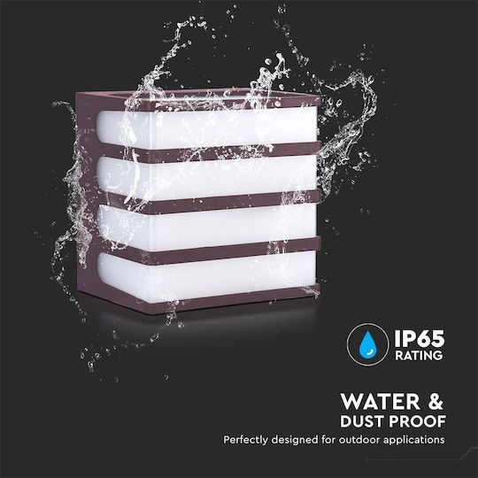 V-TAC Wandmontierte Außen-Deckenleuchte LED IP65 8W mit Warmweiß Licht 12x12x9.2εκ.