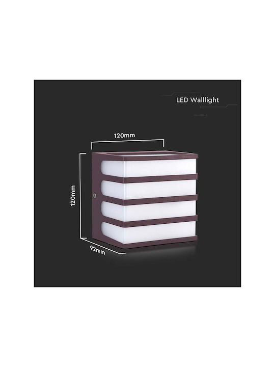 V-TAC Wall-Mounted Outdoor Ceiling Light LED IP65 8W with Warm White Light 12x12x9.2εκ.