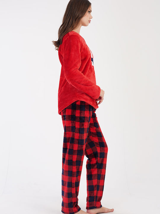 Vienetta Secret Winter Women's Pyjama Pants Red