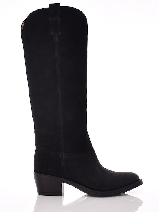 Belang Wildleder Damenstiefel Schwarz