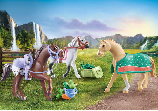 Playmobil Horses Of Waterfall Three Horses With Accessories for 5-12 years old