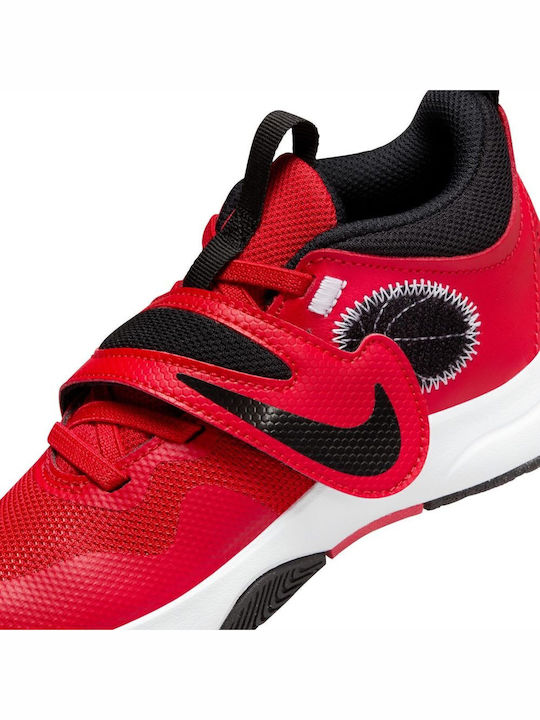 Team Hustle D 11 Ps Kids Sports Shoes Basketball with Hoop & Loop Closure Red
