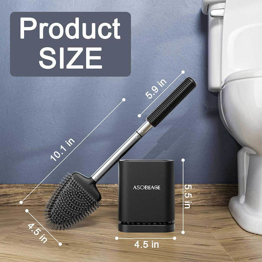 Asobeage Plastic Toilet Brush Black