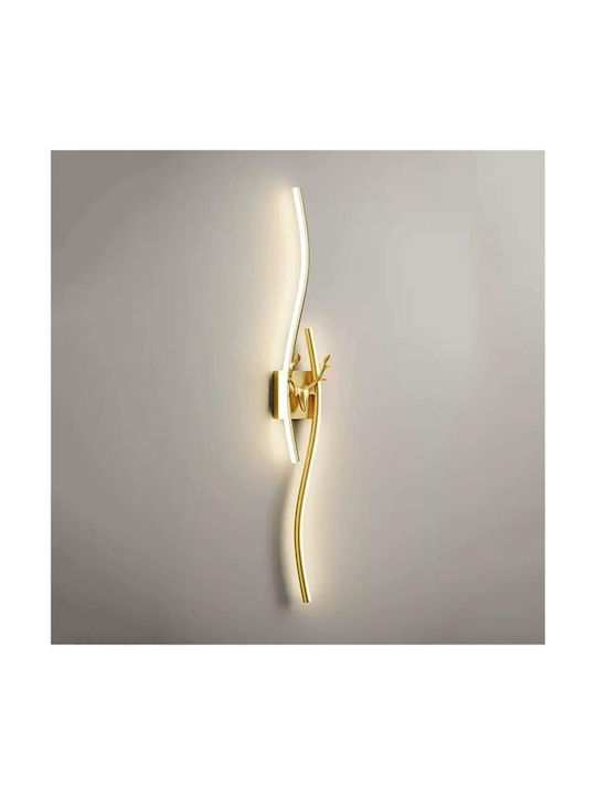 Ph208 Modern Wandleuchte mit Integrierte LED und Warmes Weiß Licht Gold 12x12x12cm