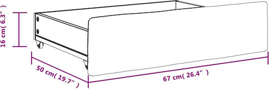 vidaXL Чекмедже за легло Дърво в Син Цвят 67x50x16см 2бр