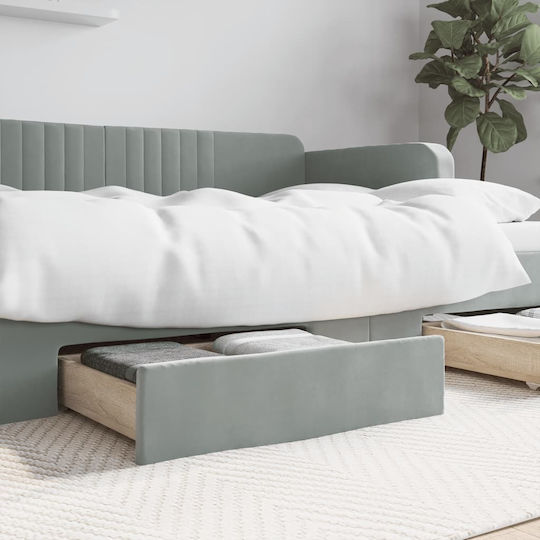vidaXL Bed Drawer made of Wood in Gray Color 67x50x16cm 2pcs