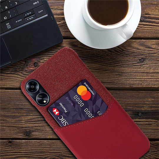 Cloth Back Cover Plastic Red (Oppo A98)