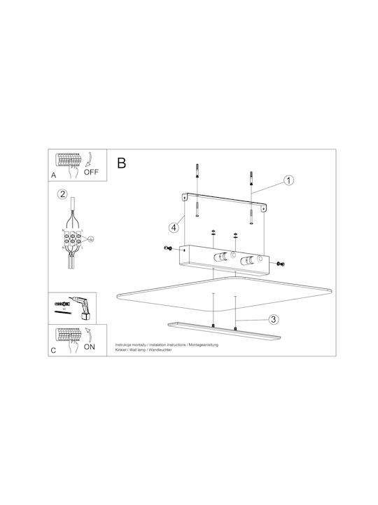 Sollux Azalia Ceiling Mount Light 45cm Silver with Socket G9