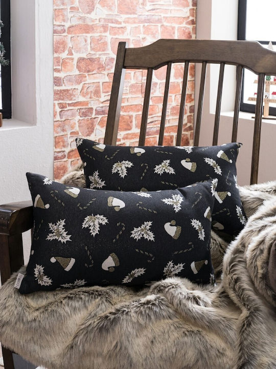 Teoran Christmas Decorative Square Pillowcase Black 65x65cm