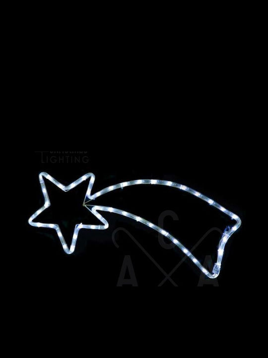 Aca Χριστουγεννιάτικο Διακοσμητικó Κρεμαστό Αστέρι Φωτιζόμενο Πλαστικό Λευκό 68x29εκ.