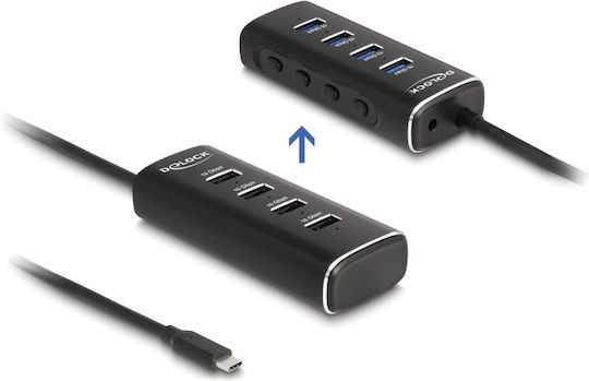 DeLock USB Hub 4 Ports USB 3.0 with USB-C Connection