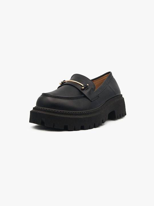 Joya Γυναικεία Loafers σε Μαύρο Χρώμα