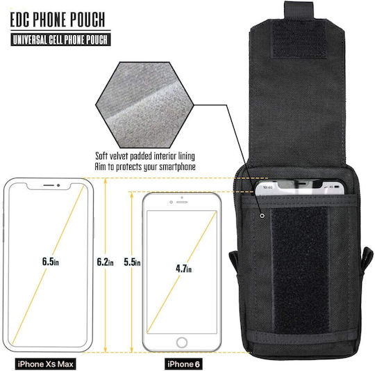 Molle Wex Στρατιωτικό Τσαντάκι Ζώνης Μαύρο 7lt