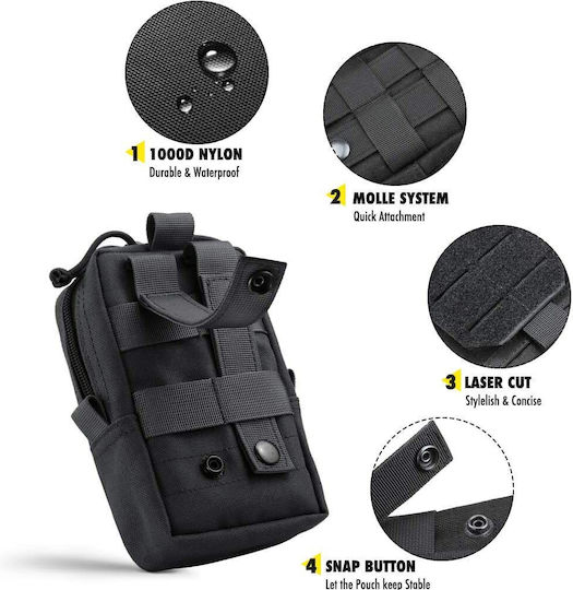 Molle Wex Στρατιωτικό Τσαντάκι Ζώνης Μαύρο 7lt