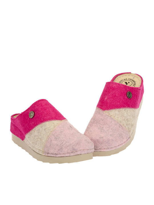 Anatomical Woolen Women's Slippers Fuchsia