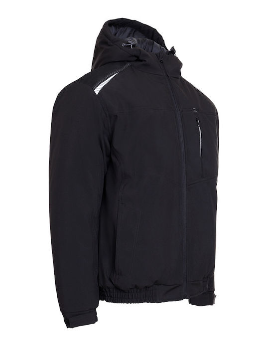 Stenso Revolt Work Jacket Softshell Cold with Hood Black