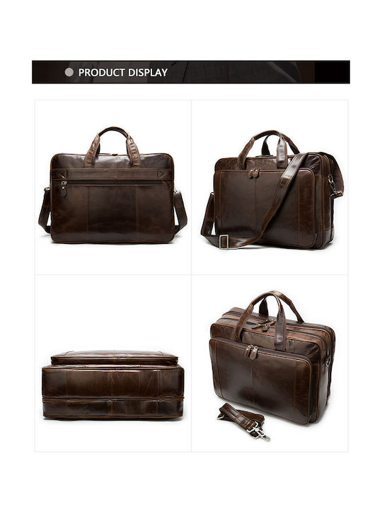 Leder Herrentasche Geldbörse Braun