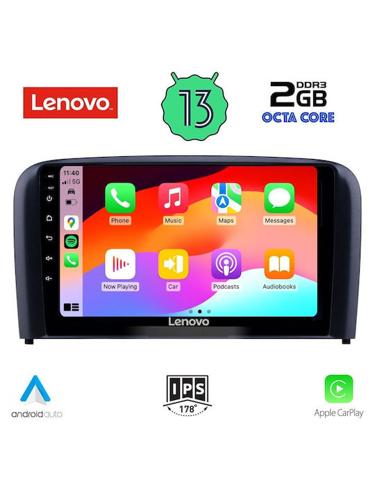 Lenovo Car Audio System for Volvo S80 1999-2006 (Bluetooth/USB/WiFi/GPS/Apple-Carplay/Android-Auto) with Touch Screen 9"