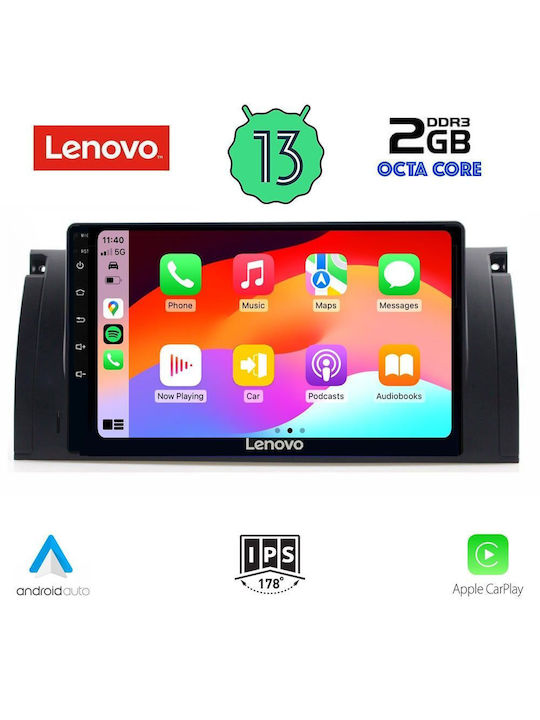 Lenovo Ηχοσύστημα Αυτοκινήτου για BMW E39 (Bluetooth/USB/WiFi/GPS/Apple-Carplay/Android-Auto) με Οθόνη Αφής 9"